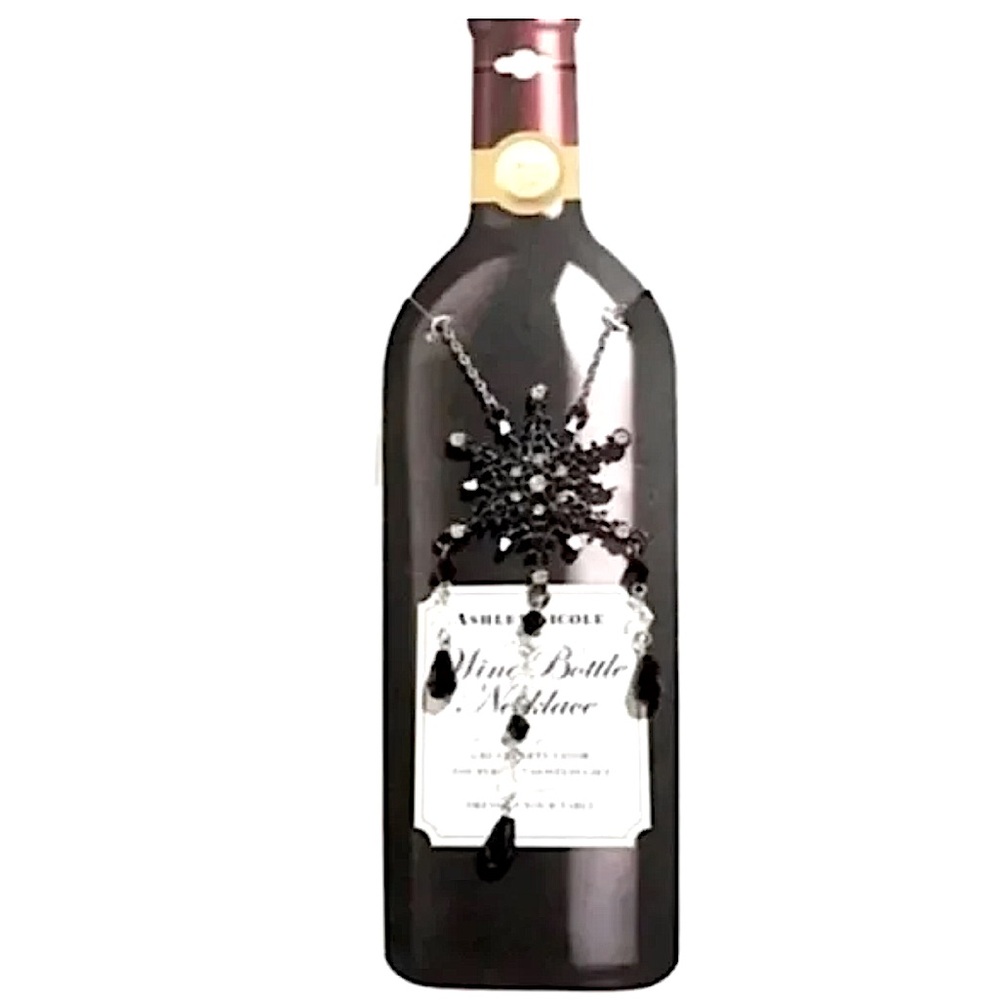 Beautiful Wine Bottle Jeweled Necklace/Decoration NEW